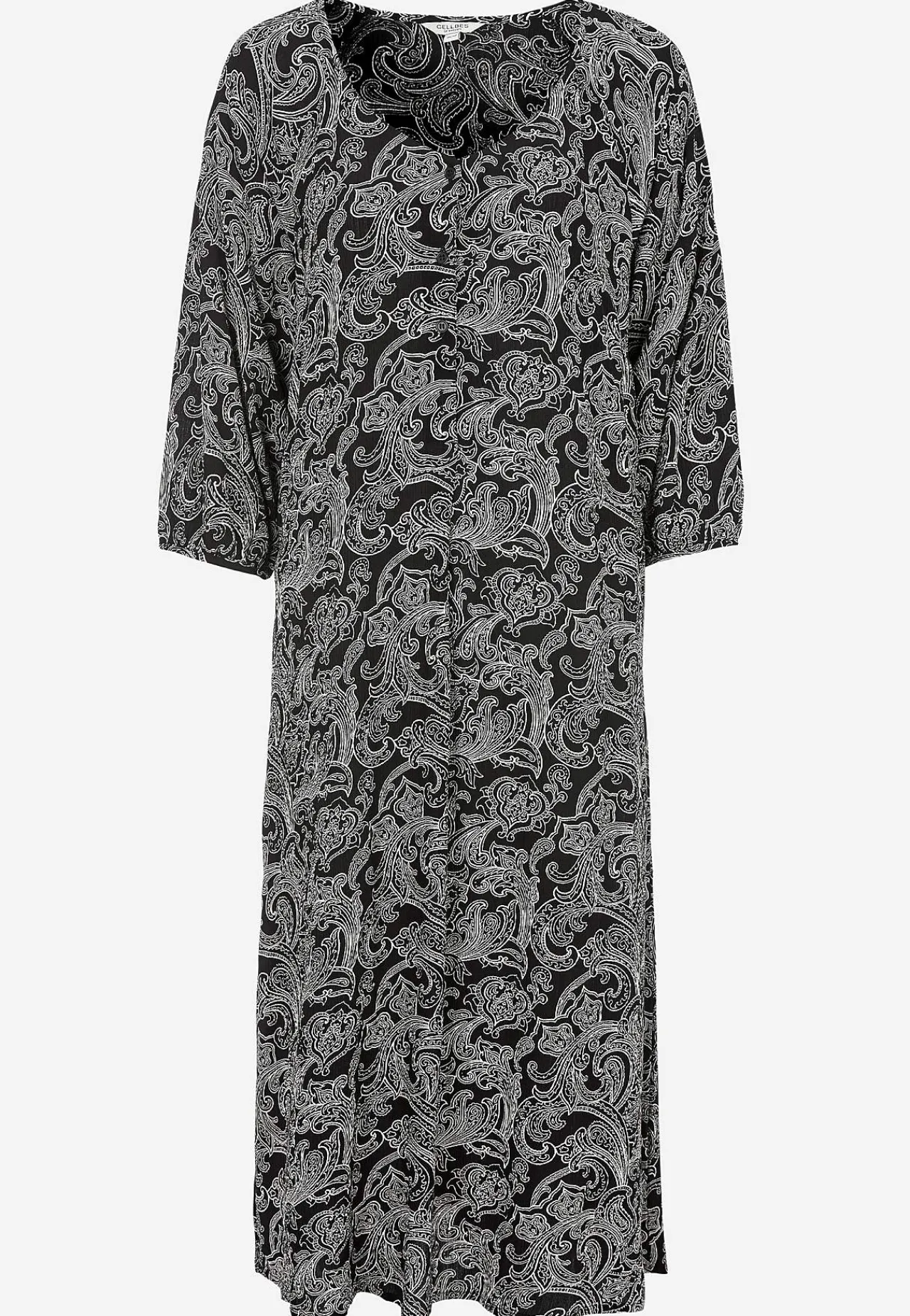 Midikjoler-Cellbes of Sweden Mønstret kjole med knapper Sort / Paisley