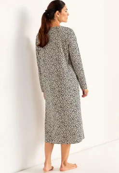 Undertøj|Nat- Og Hyggetøj-Cellbes of Sweden Mønstret, lang natkjole Beige / Leopard