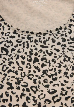 Undertøj|Nat- Og Hyggetøj-Cellbes of Sweden Mønstret, lang natkjole Beige / Leopard