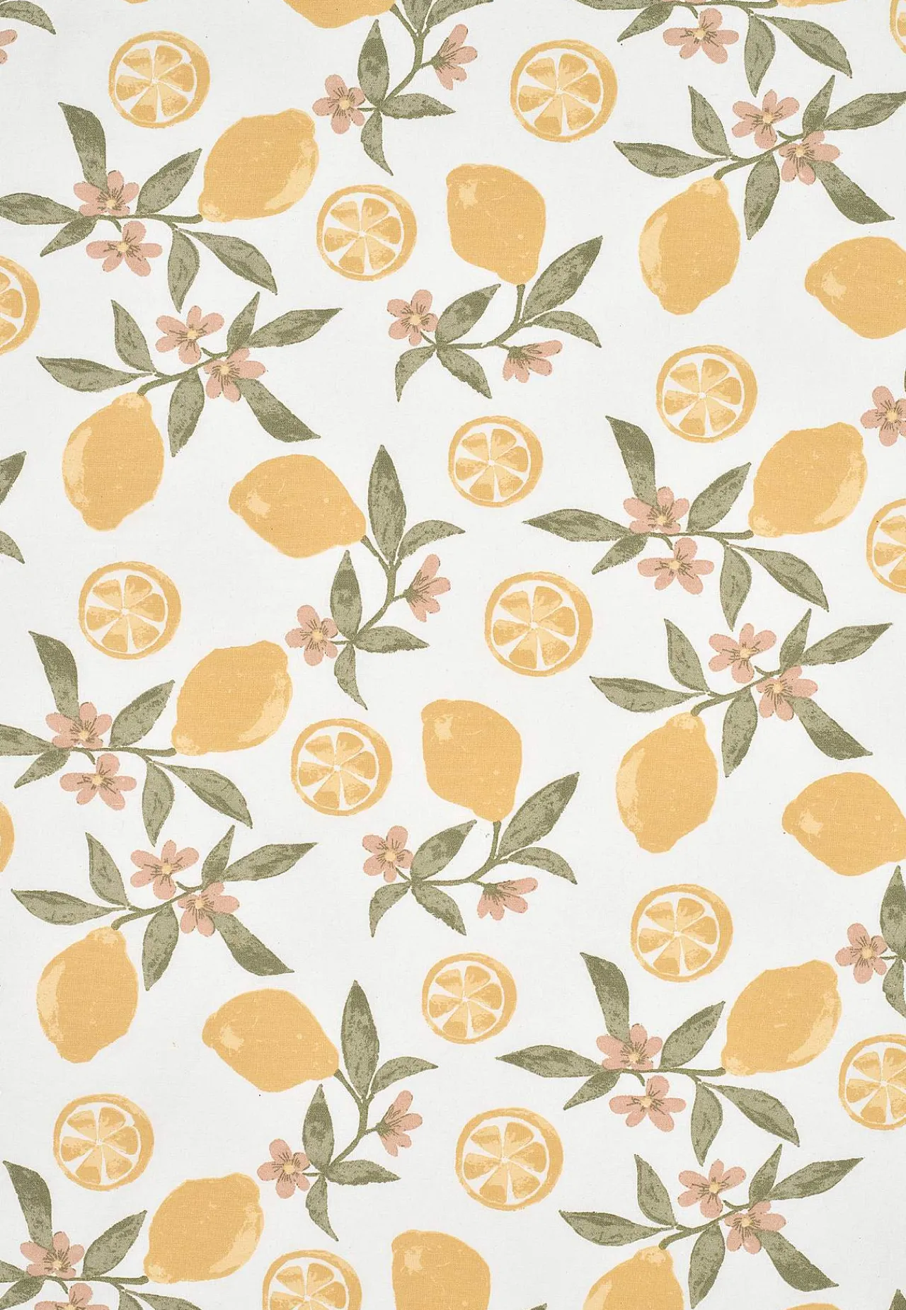 Gardinkapper- Multibåndskappe med citronmønster Offwhite/Gul