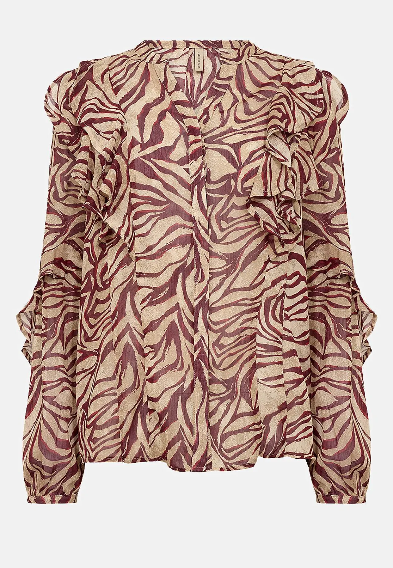 Bluser-Soyaconcept Næsten gennemsigtig bluse med volanter | Cellbes