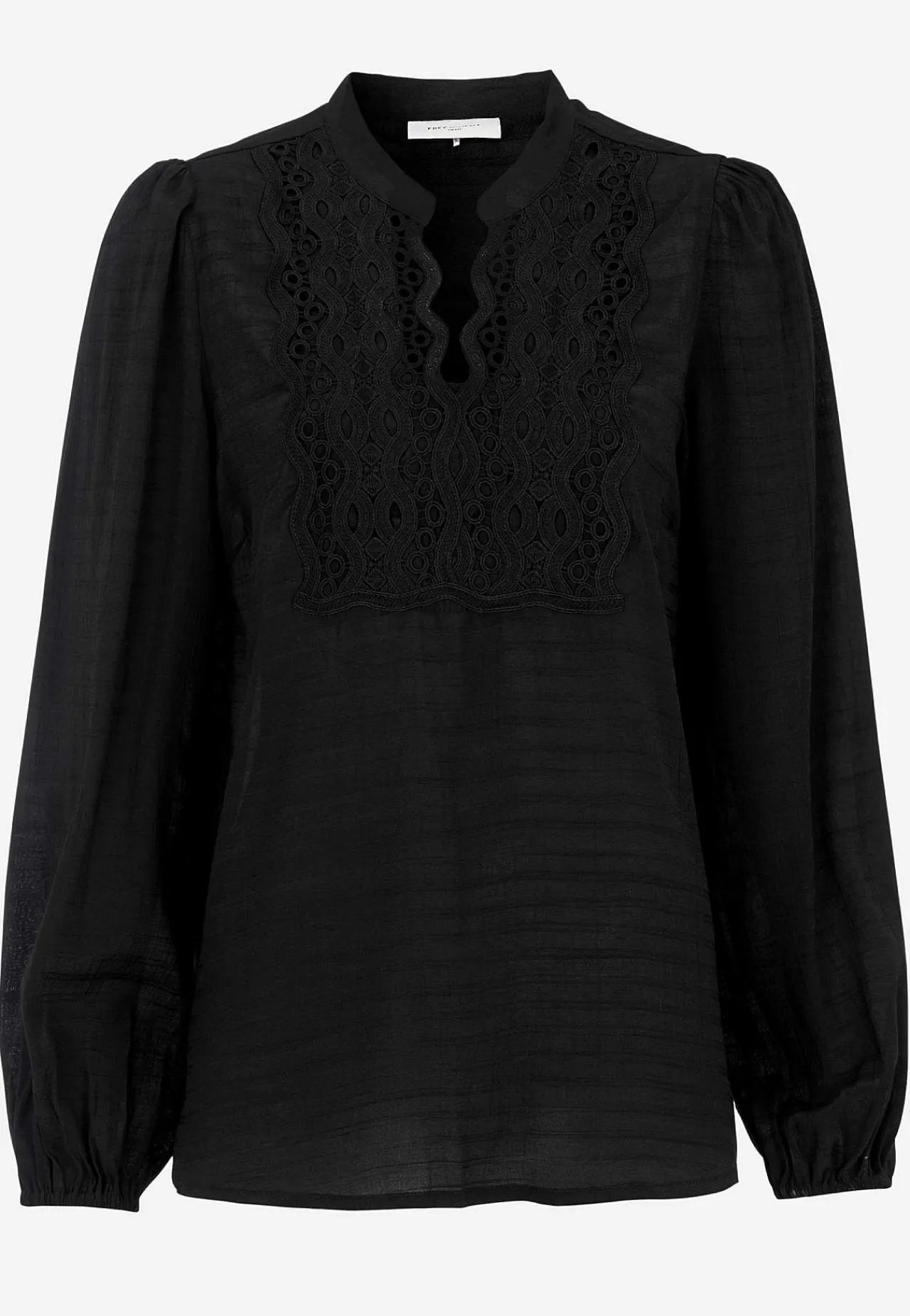 Bluser-Freequent Næsten gennemsigtig bluse med broderi | Cellbes