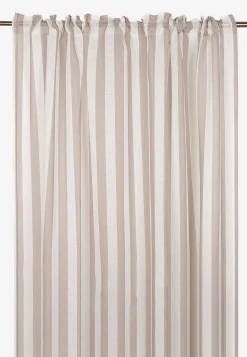 Gardinlængder|Multibåndslængder-Fondaco Næsten gennemsigtig multibåndslængde med striber 2-pack Beige / Stribet
