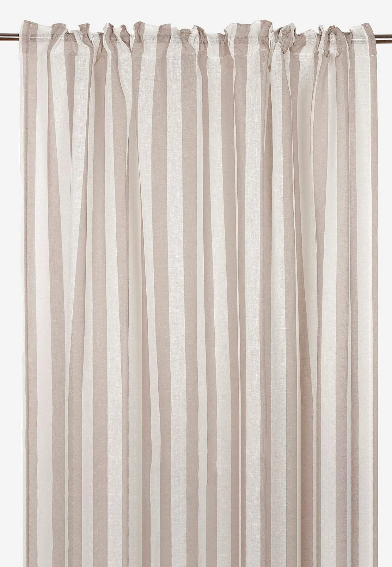 Gardinlængder|Multibåndslængder-Fondaco Næsten gennemsigtig multibåndslængde med striber 2-pack Beige / Stribet