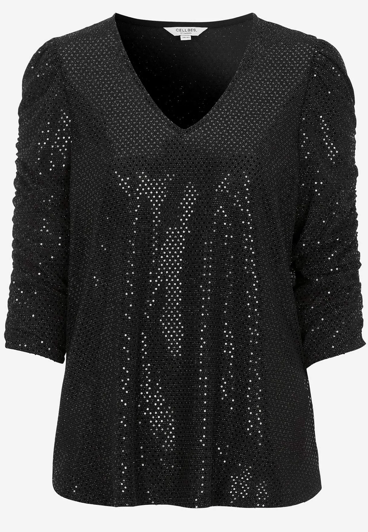 Toppe-Cellbes of Sweden Paillet top med 3/4 ærmer Sort / Glitter