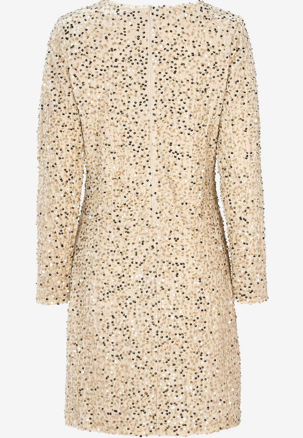 Festkjoler|Festkjoler-Johanna Toftby x Cellbes Pailletkjole i elastisk velour Champagne