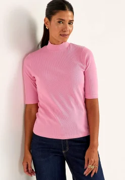 Poloskjorter|Toppe-Cellbes of Sweden Ribbet top med turtleneck Rosa
