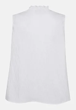 Tanktoppe|Bluser- Ærmeløs bluse med rynkedetaljer Hvid