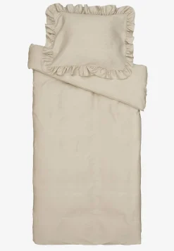 Sengesæt-Cellbes of Sweden Sengesæt i satin med volanter Økologisk bomuld Lys beige