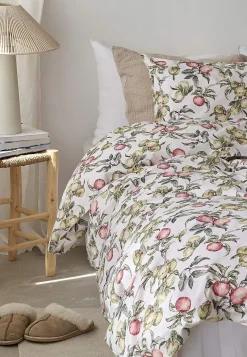 Sengesæt-Borganäs Sengesæt med æbler 150x210 cm Offwhite / Mønstret