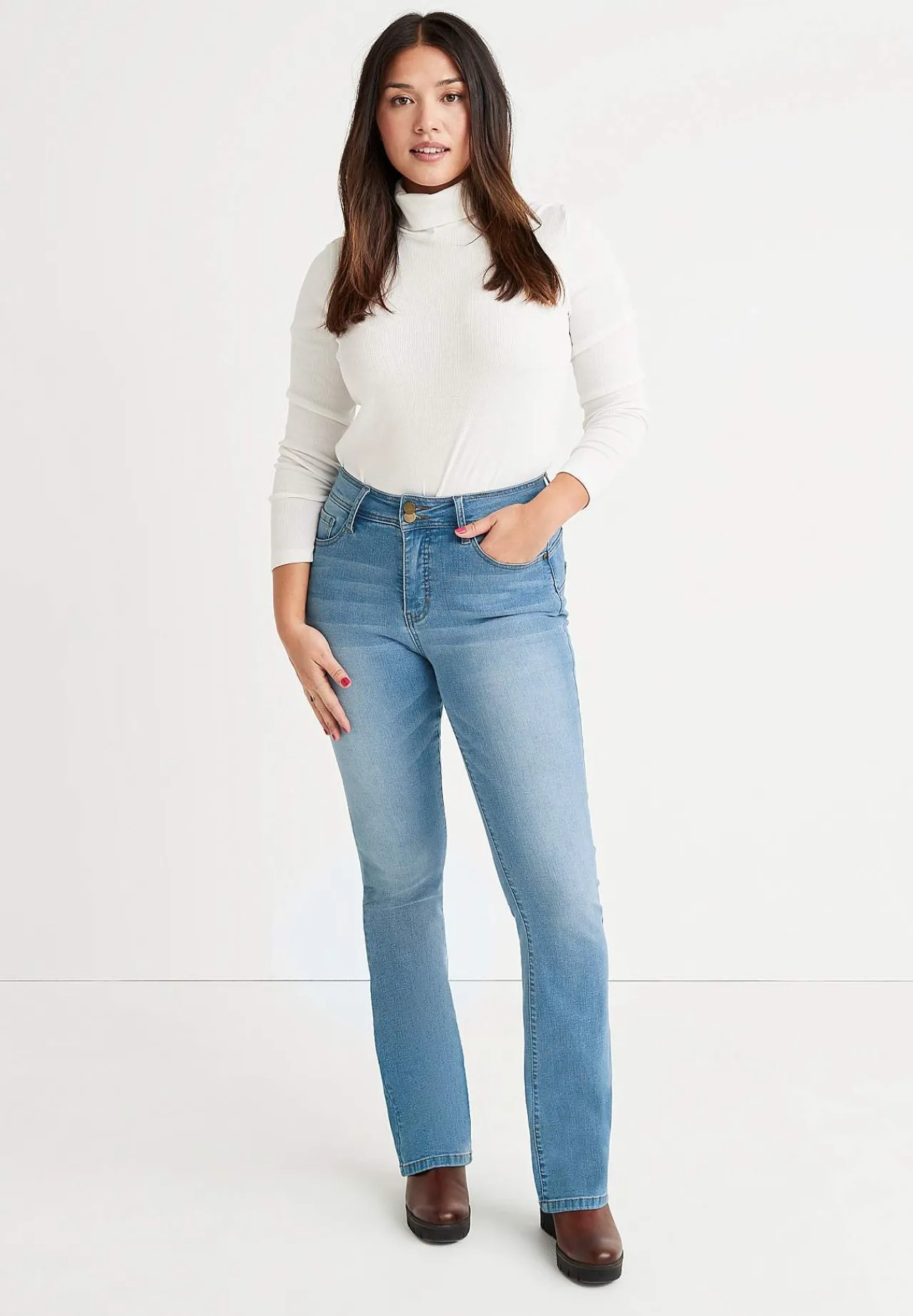Høj Talje|Bootcut- Shaping-jeans med bootcut og superstræk | Cellbes