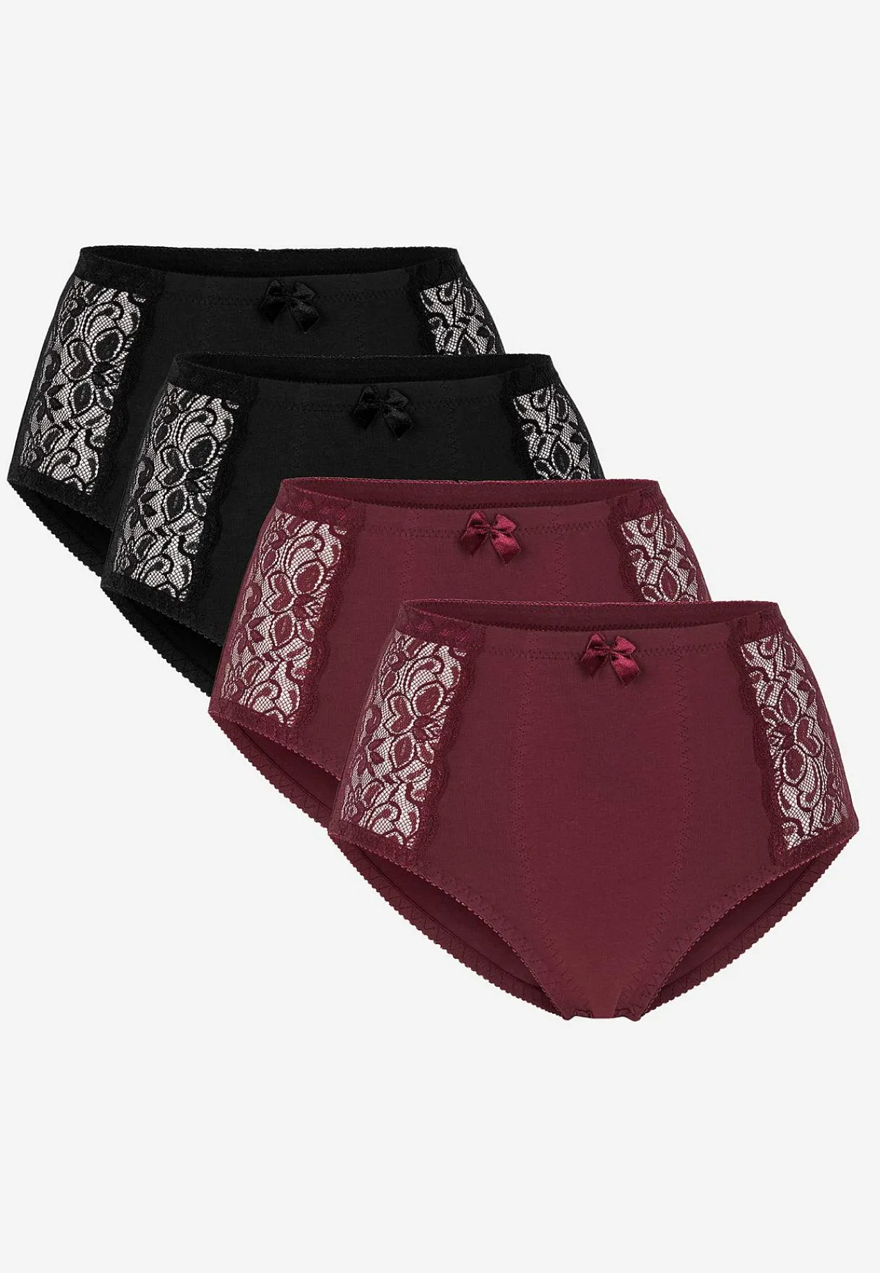 Undertøj|Flerpak Undertøj-Cellbes of Sweden Shapingtrusse 4-pack Sort + Vinrød