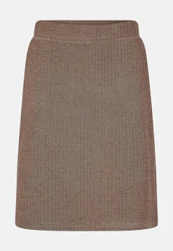 Nederdele-Soyaconcept Sildebensmønstret jerseynederdel Beige melange / Sildebensmønstret