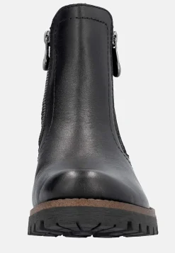 Lædersko|Boots- Skindstøvle med dobbelte lynlåse | Cellbes