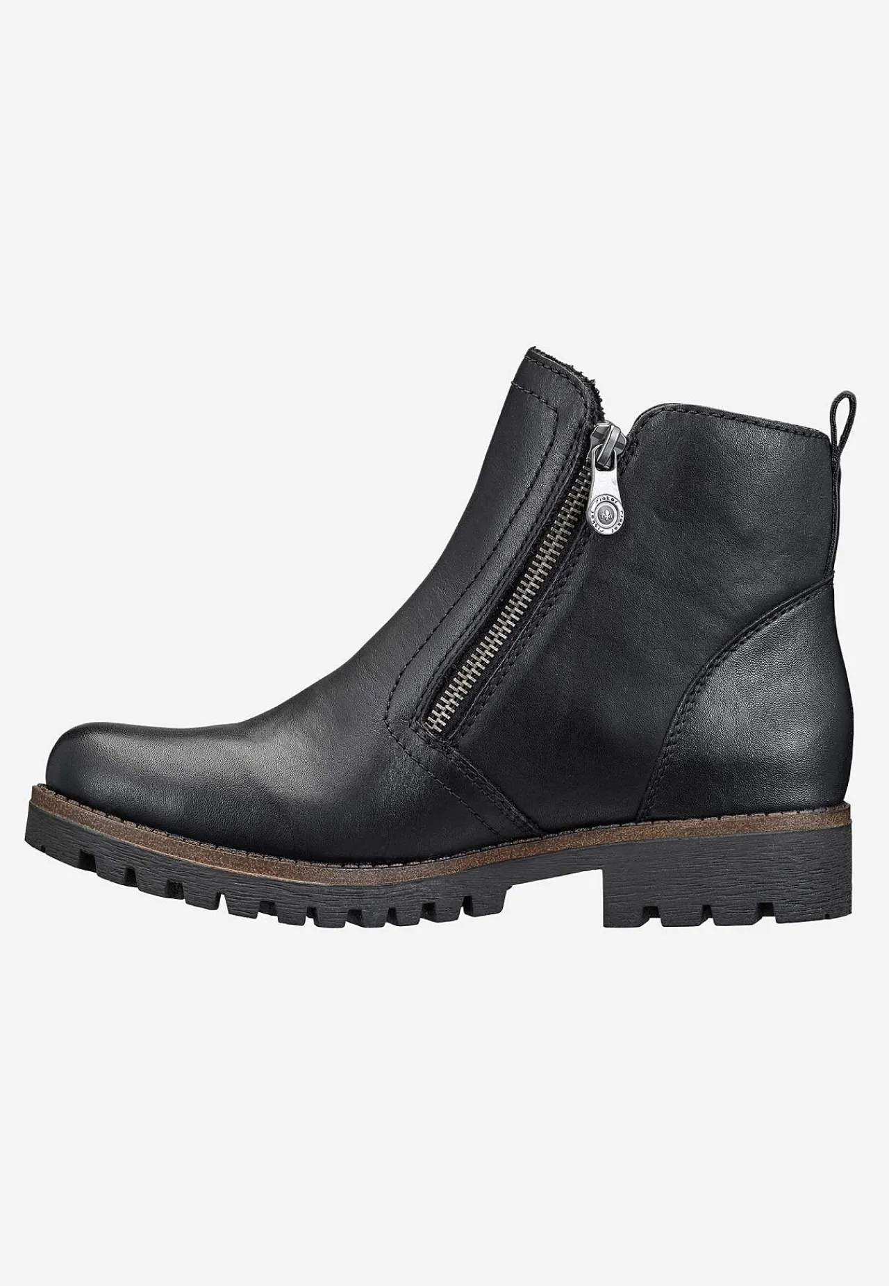 Lædersko|Boots- Skindstøvle med dobbelte lynlåse | Cellbes