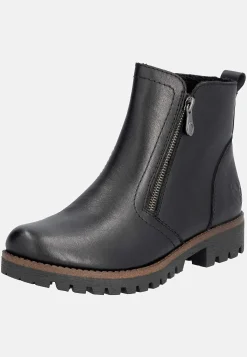 Lædersko|Boots- Skindstøvle med dobbelte lynlåse | Cellbes