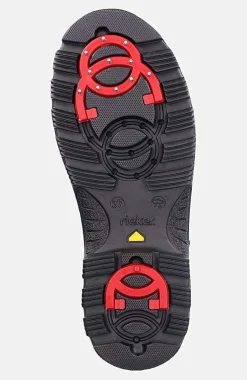 Lædersko|Boots- Skindstøvle med udtrækkelige crampons Sort