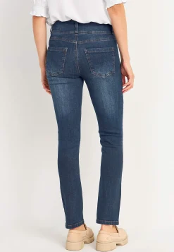 Høj Talje|Ankeljeans- Smalle jeans med høj talje - tre længder Jennifer Mørkeblå / Denim