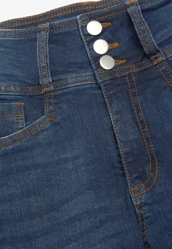 Høj Talje|Ankeljeans- Smalle jeans med høj talje - tre længder Jennifer Mørkeblå / Denim