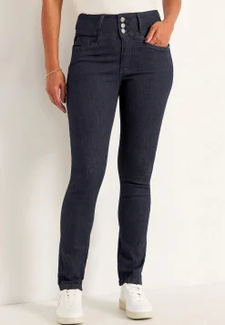Høj Talje|Ankeljeans- Smalle jeans med høj talje - tre længder Jennifer Mørk denim / Ikke vasket