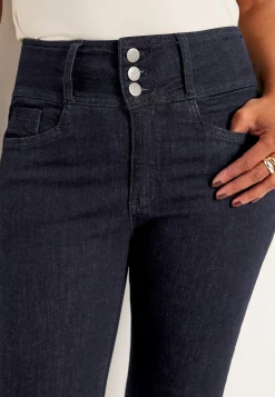 Høj Talje|Ankeljeans- Smalle jeans med høj talje - tre længder Jennifer Mørk denim / Ikke vasket