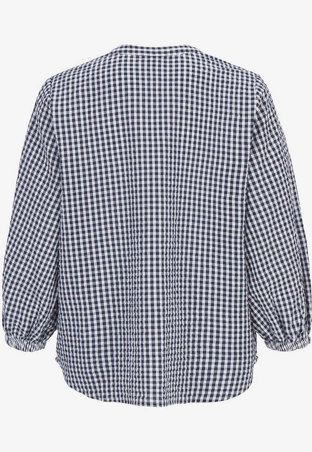 Bluser|Bluser Med Pufærmer-Cellbes of Sweden Småternet bluse i seersucker Blå