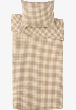 Sengesæt- Småternet sengesæt 150x210 cm Beige / Ternet