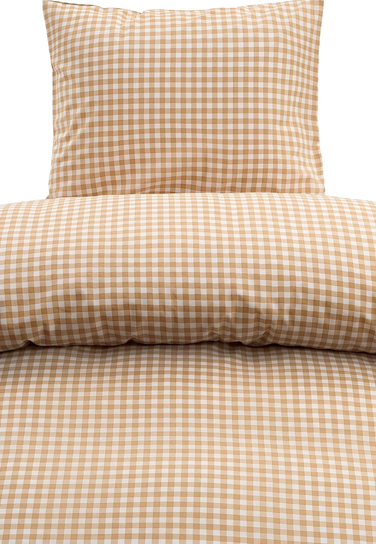 Sengesæt- Småternet sengesæt 150x210 cm Beige / Ternet