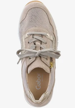 Sneakers|Lædersko-Gabor Sneakers Hallux valgus Beige / Guld
