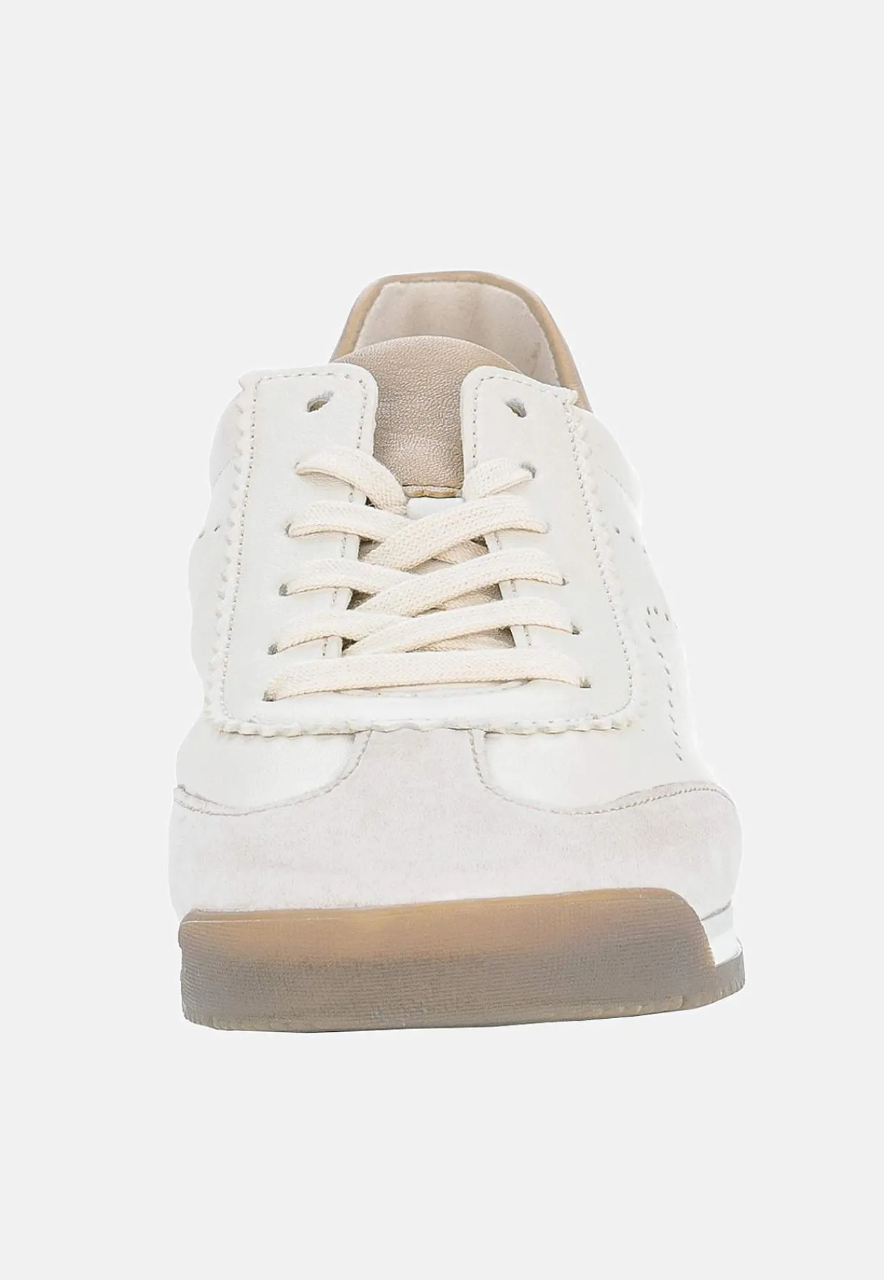 Sneakers|Lædersko- Sneakers i læder Lys beige