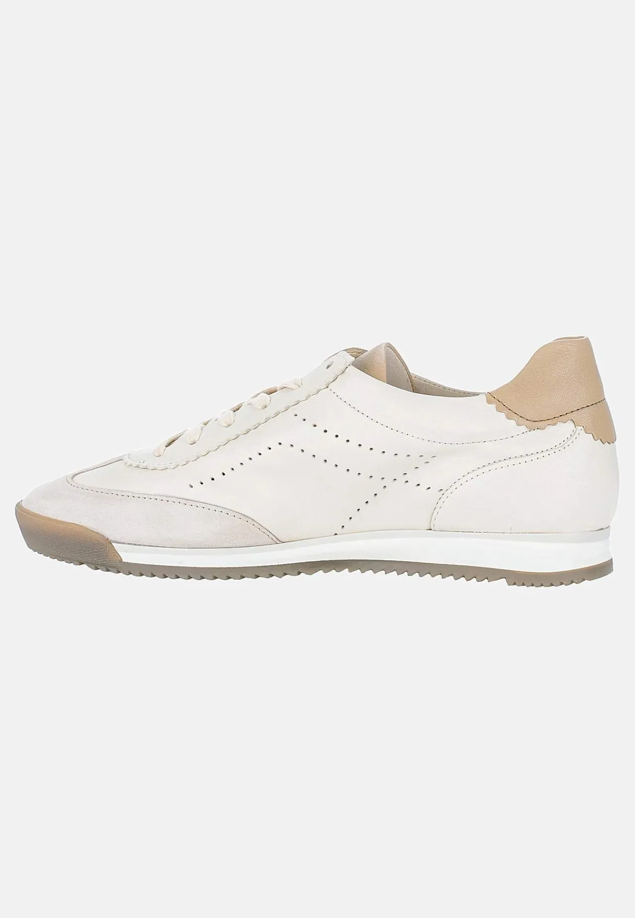 Sneakers|Lædersko- Sneakers i læder Lys beige
