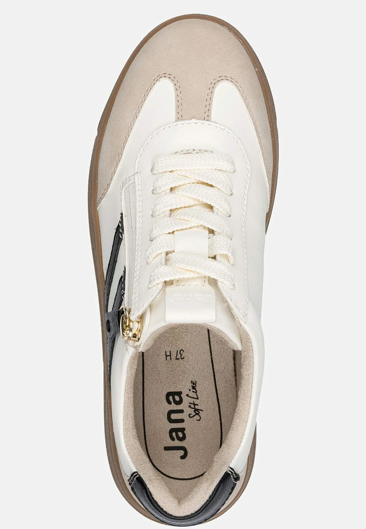 Sneakers-Jana Sneakers med lynlås Beige