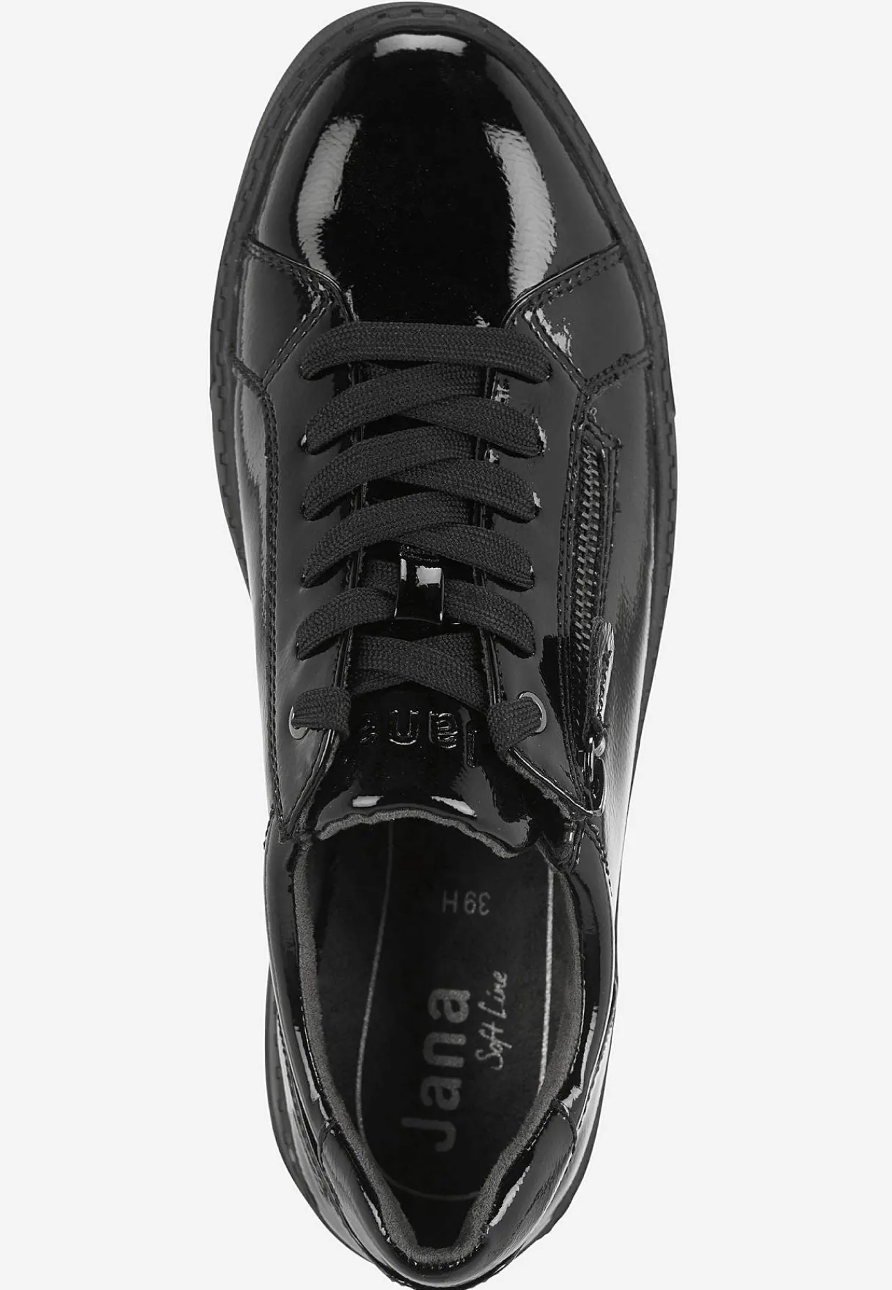 Sneakers|Bred Læst-Jana Sneakers med lynlås Sort