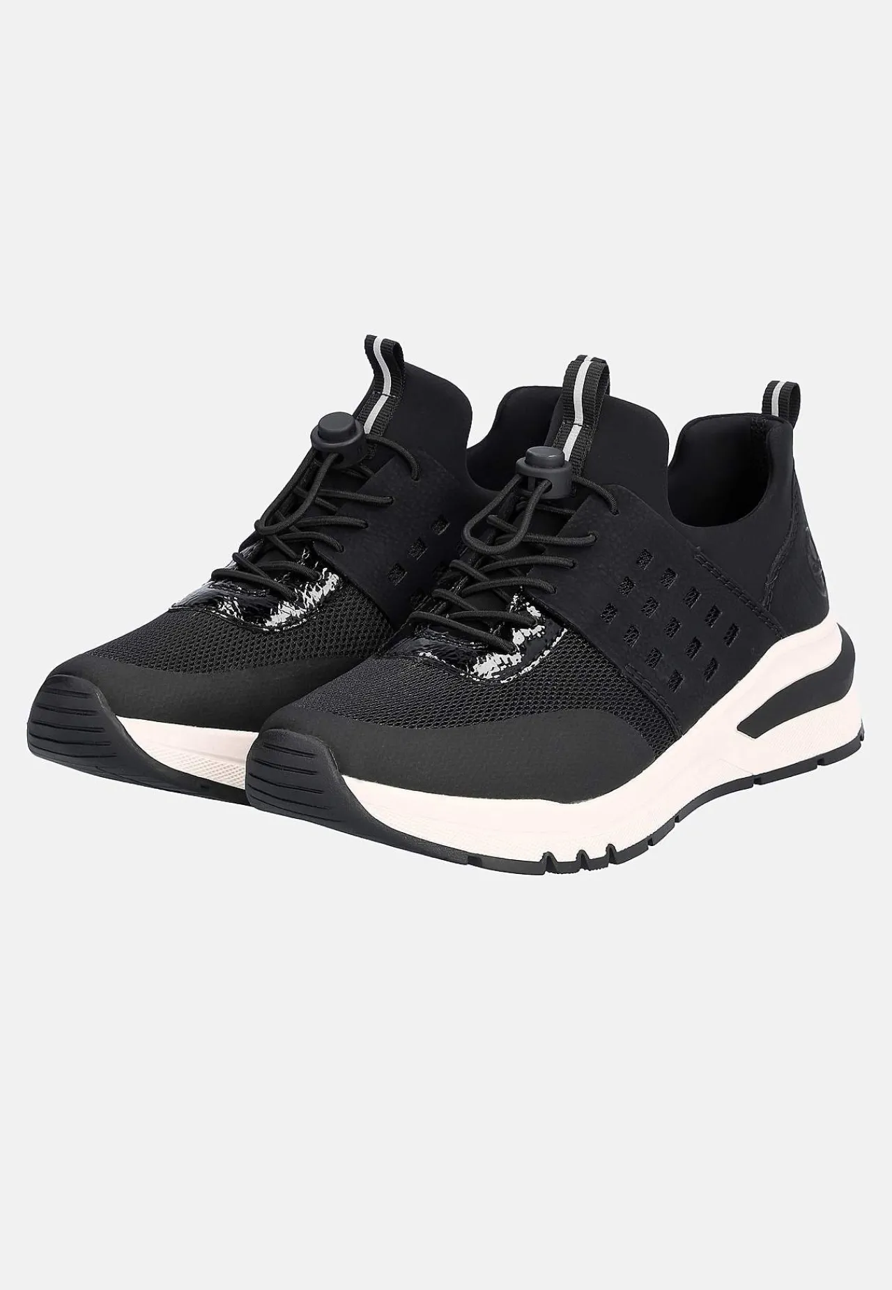 Sneakers|Bred Læst-Rieker Sneakers med snoretræk Sort