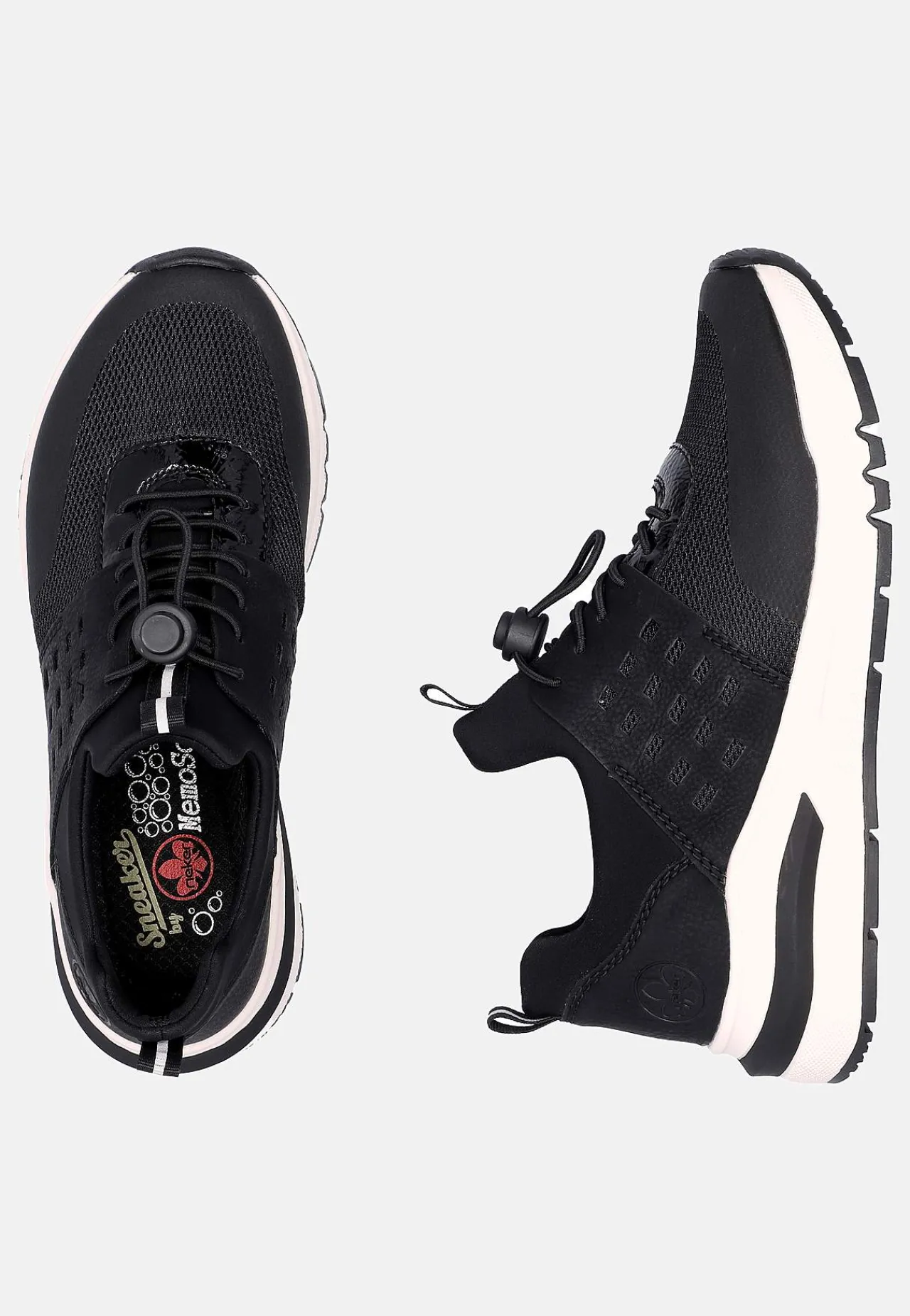 Sneakers|Bred Læst-Rieker Sneakers med snoretræk Sort