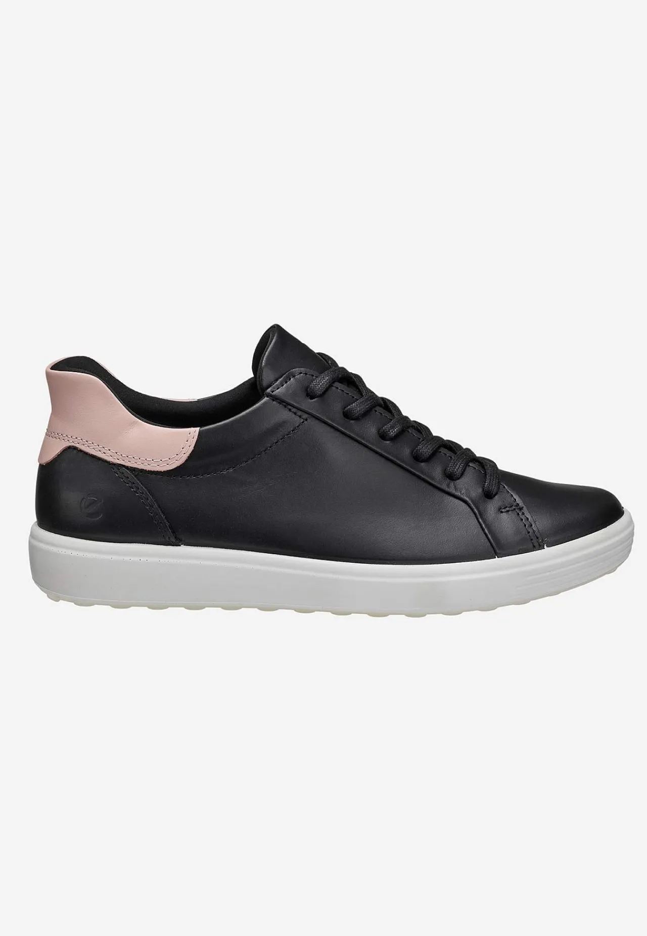 Sneakers|Lædersko-Ecco Sneakers Soft 7 Easy Slip Sort / Lyserød