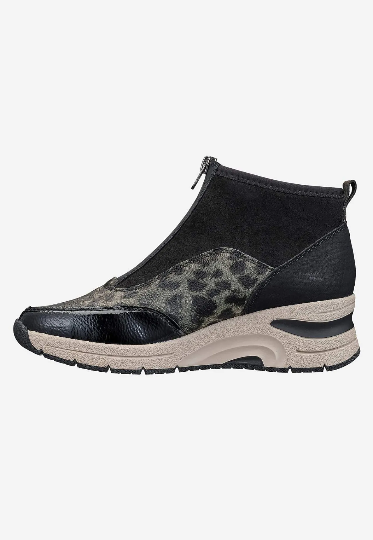 Sneakers|Boots- Sneakerstøvle med wedgehæl Sort / Mønstret
