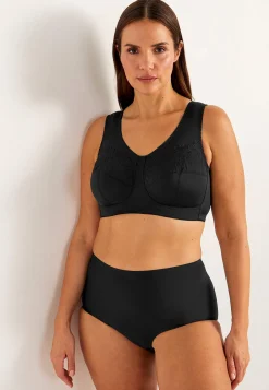 Undertøj|Bh- Soft BH med broderi Lily Sort