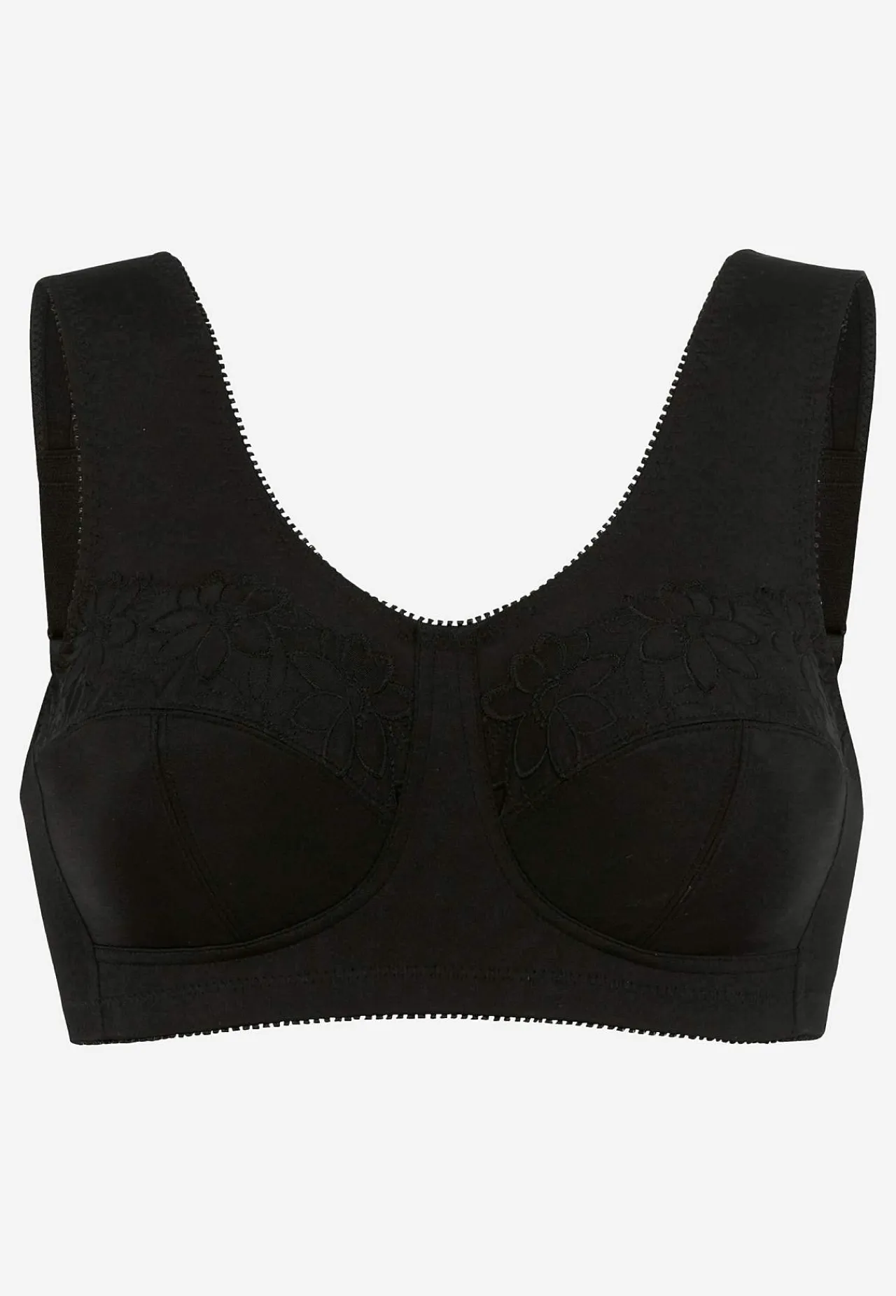Undertøj|Bh- Soft BH med broderi Lily Sort