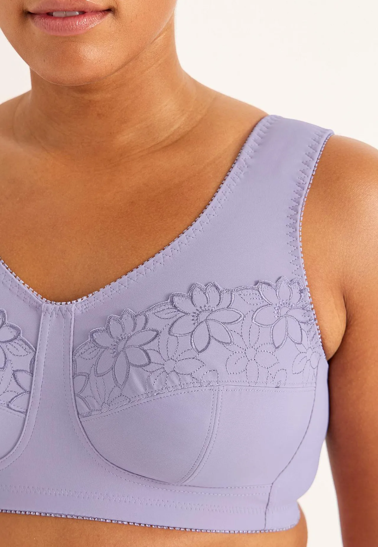 2-Pack|Undertøj- Soft BH med broderi Lily 2-pack Lilla + Hvid