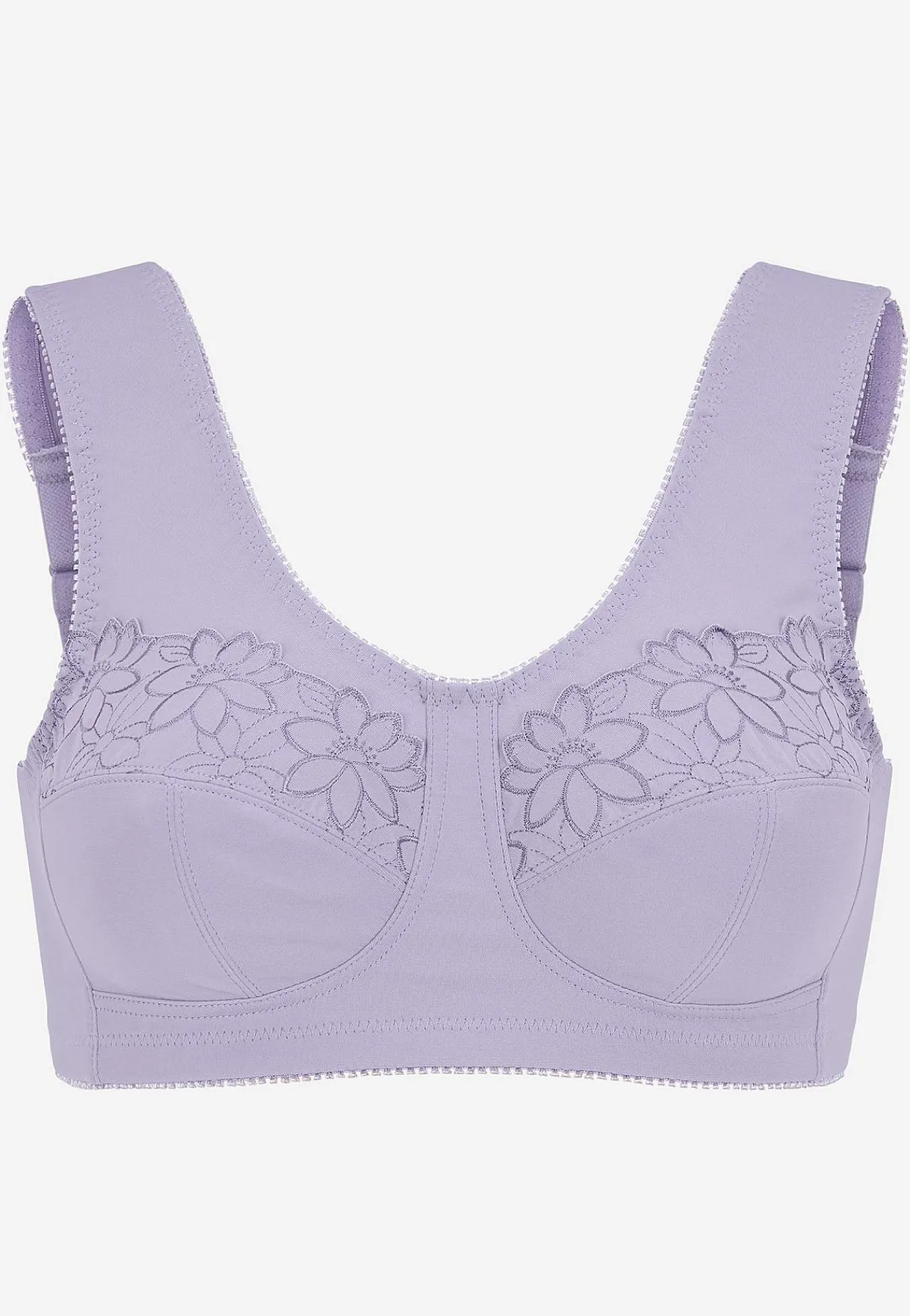 2-Pack|Undertøj- Soft BH med broderi Lily 2-pack Lilla + Hvid