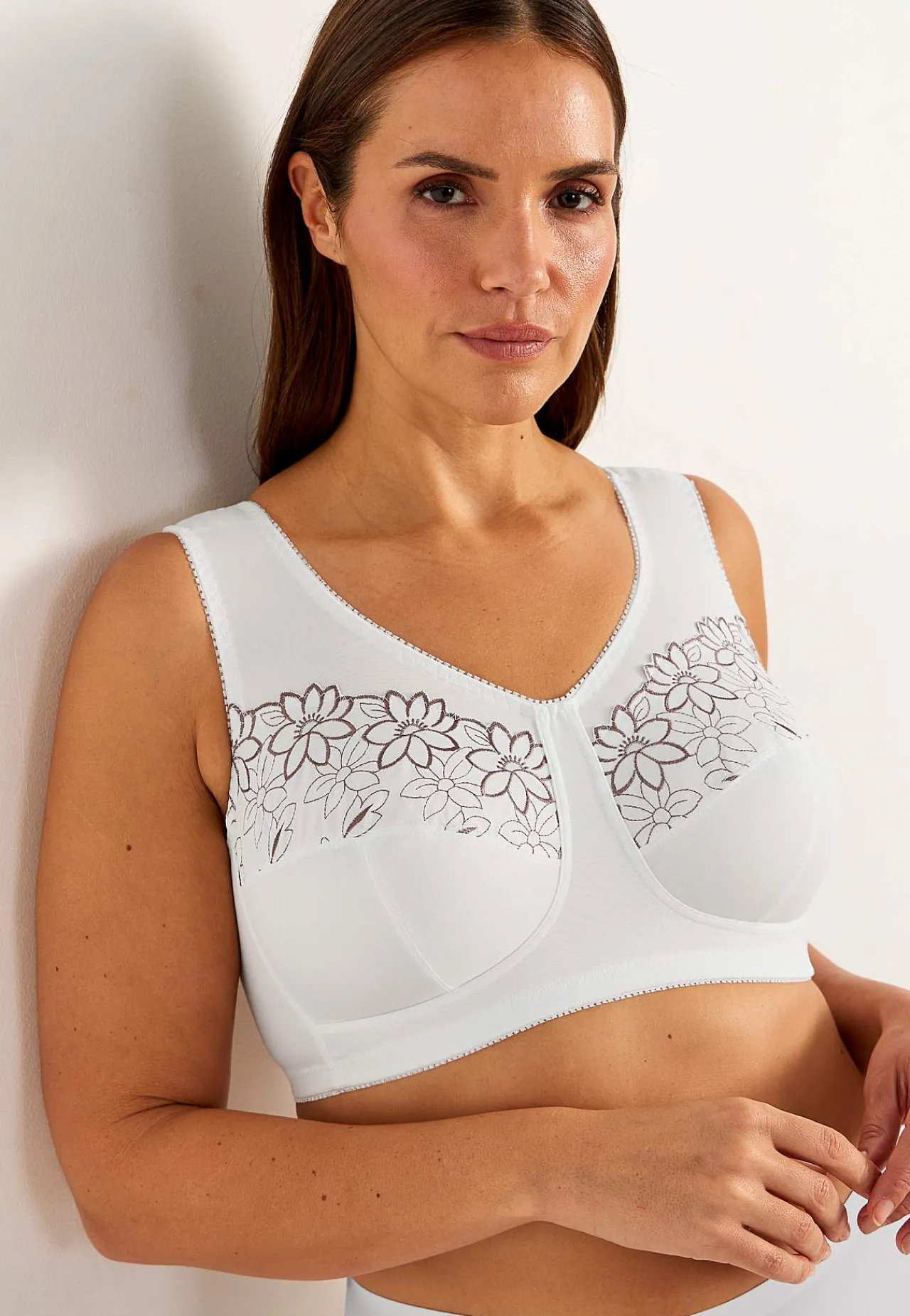 2-Pack|Undertøj-Cellbes of Sweden Soft BH med broderi Lily 2-pack Nougat + Hvid