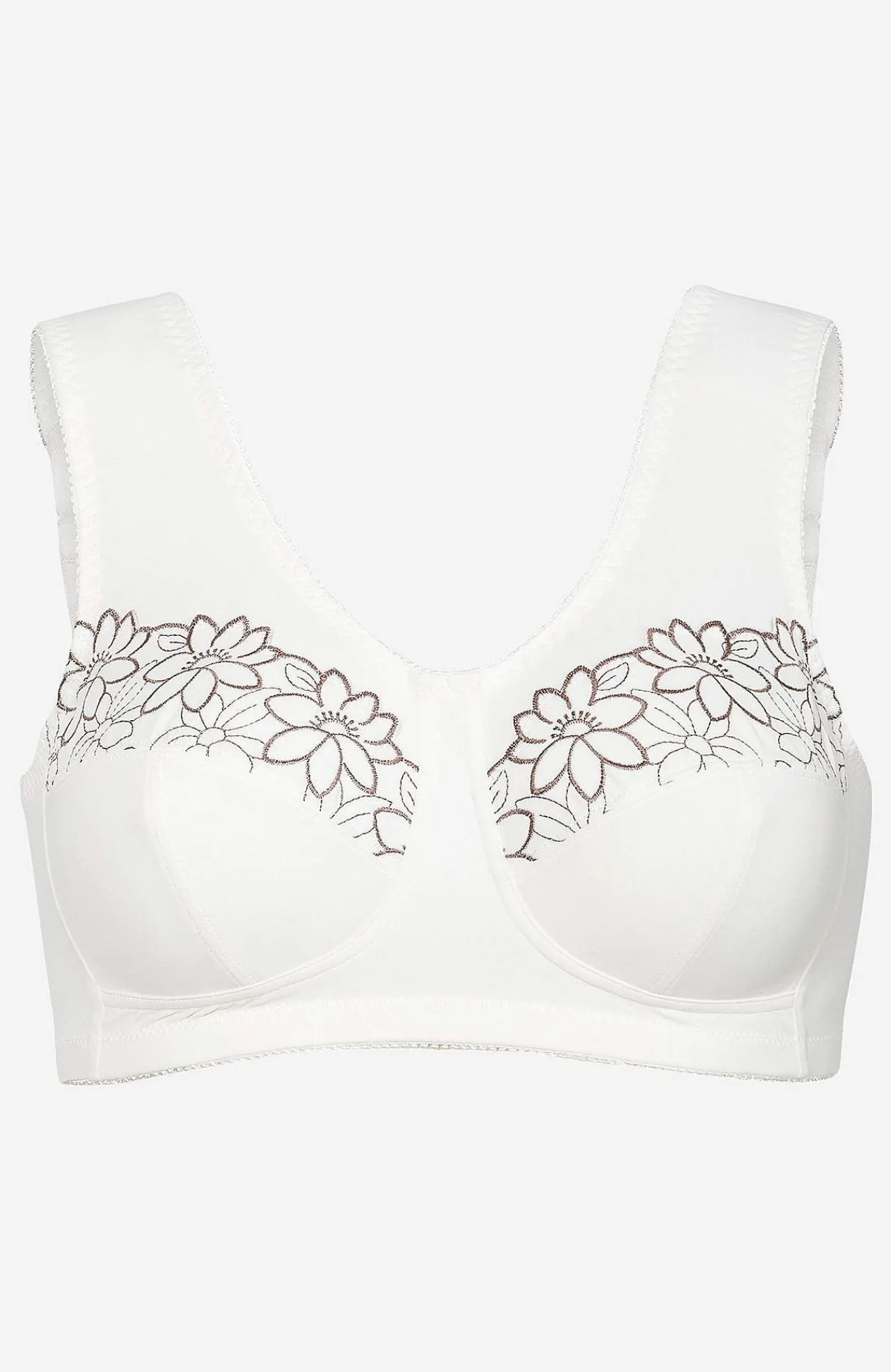 2-Pack|Undertøj-Cellbes of Sweden Soft BH med broderi Lily 2-pack Nougat + Hvid