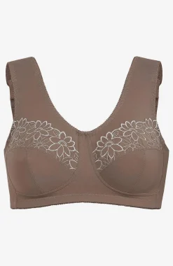 2-Pack|Undertøj-Cellbes of Sweden Soft BH med broderi Lily 2-pack Nougat + Hvid