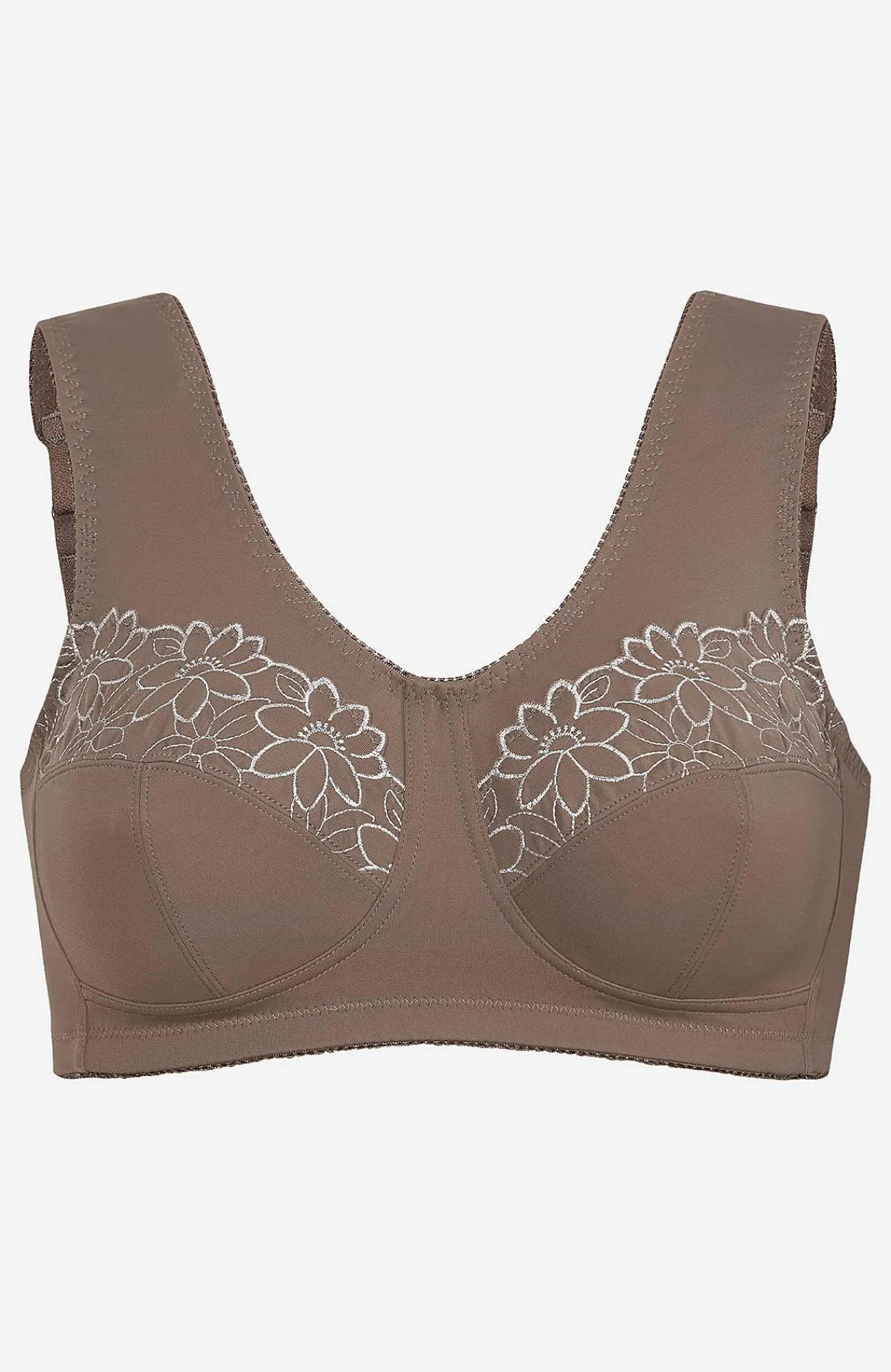 2-Pack|Undertøj-Cellbes of Sweden Soft BH med broderi Lily 2-pack Nougat + Hvid