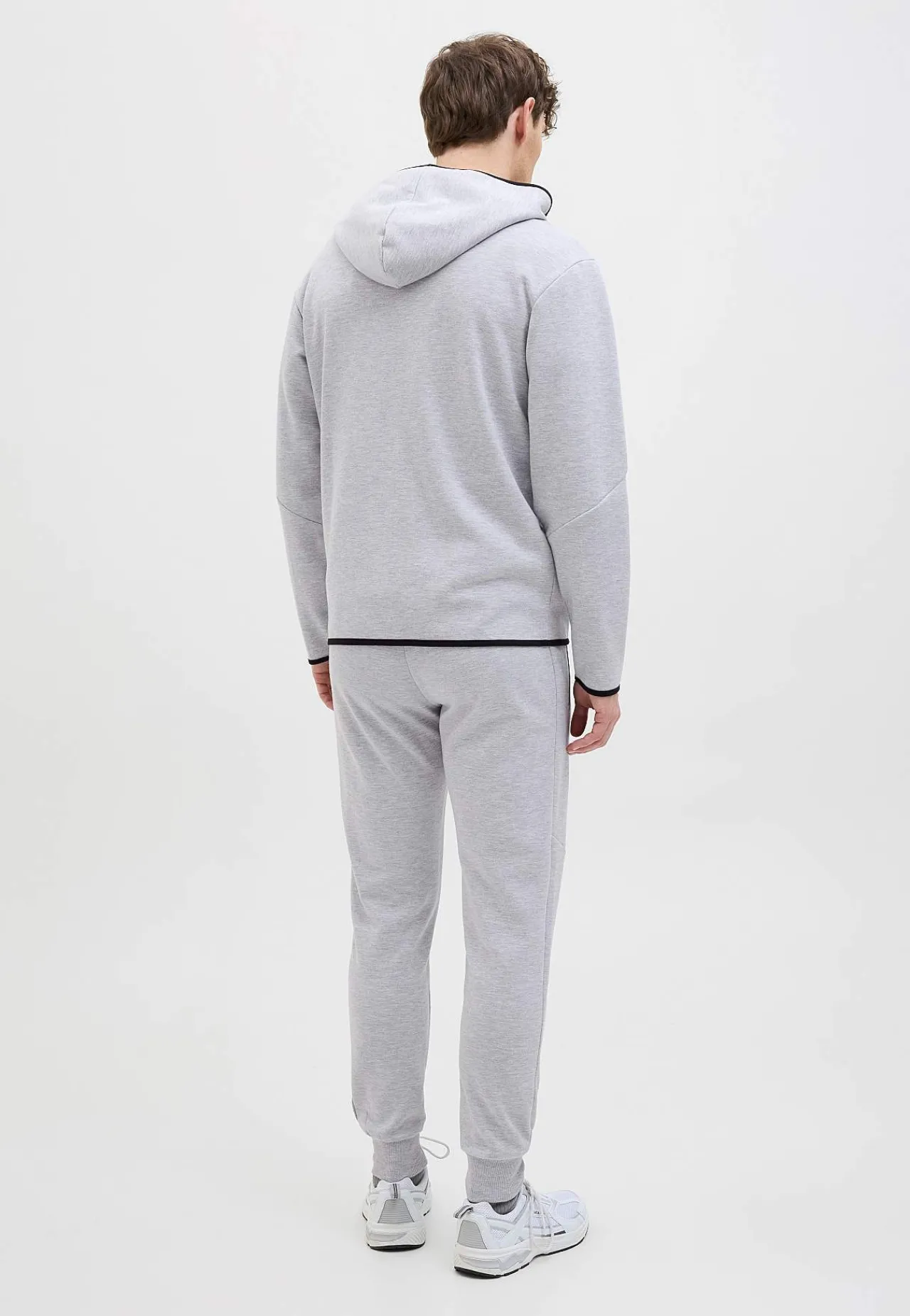 Trøjer-JACK & JONES Sporty hættetrøje med lynlås Lys gråmeleret