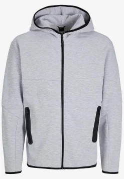 Trøjer-JACK & JONES Sporty hættetrøje med lynlås Lys gråmeleret