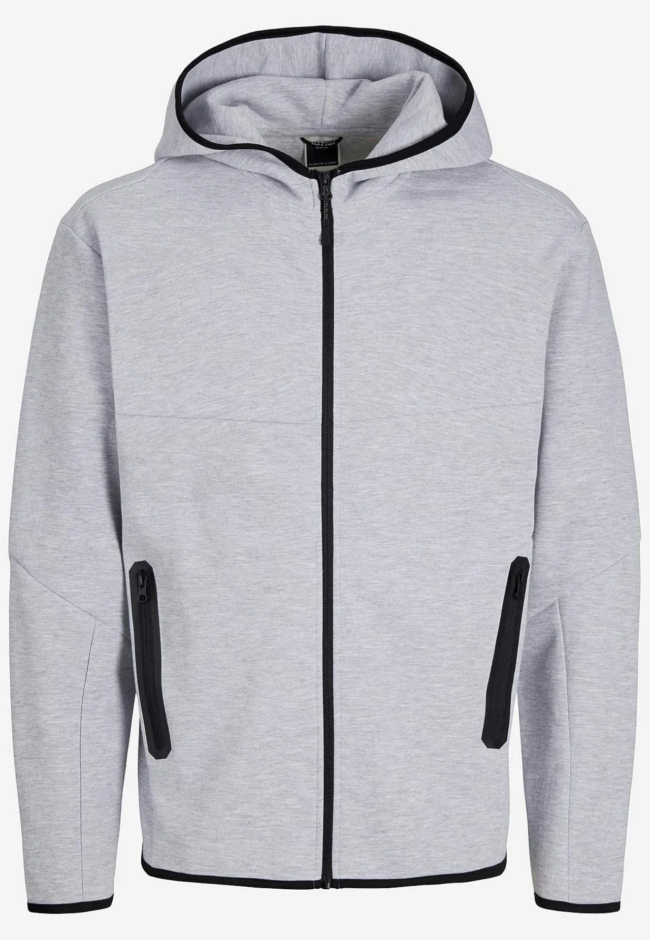 Trøjer-JACK & JONES Sporty hættetrøje med lynlås Lys gråmeleret