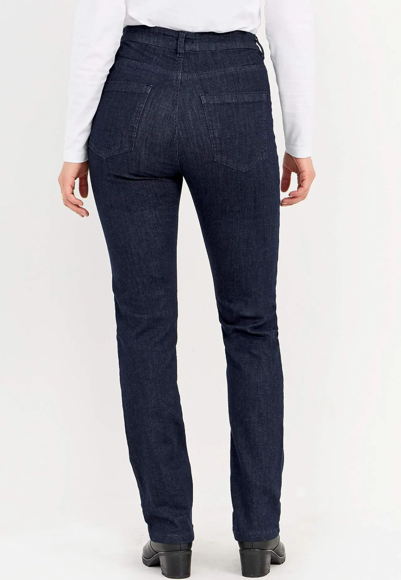 Ankeljeans|Flere Længder-Cellbes of Sweden Stretchjeans med lige ben - tre længder Linnea Mørk denim / Ikke vasket