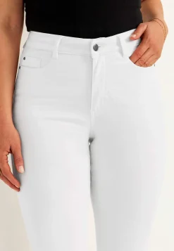 Ankeljeans|Flere Længder-Cellbes of Sweden Stretchjeans med lige ben - tre længder Linnea Hvid denim